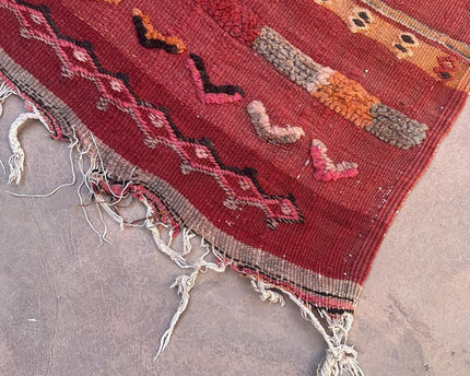 Zuiver wollen Marokkaans Kelim Berber tapijt 169 x 364 cm