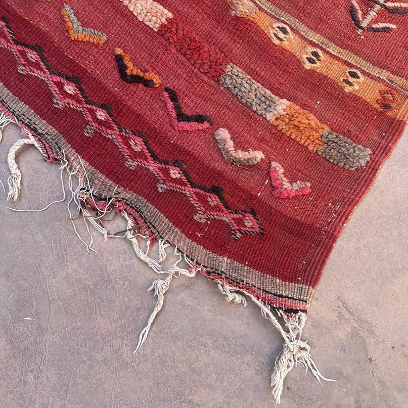 Zuiver wollen Marokkaans Kelim Berber tapijt 169 x 364 cm