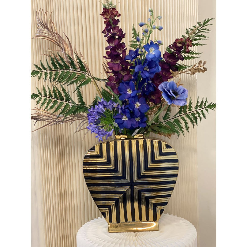 Prachtige gouden en zwarte kunstdecor geïnspireerde pot