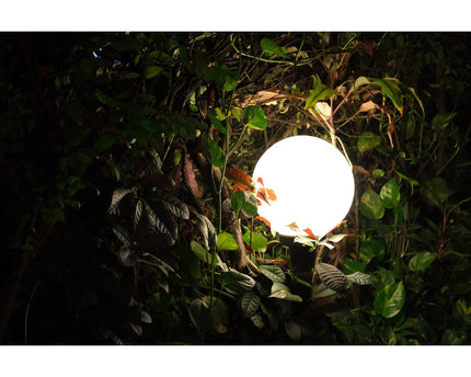 Buiten de Spitical Spit "Ball" D: 40 cm, voor buiten, plastic aarde spies, wit, E27, - Wegelettes