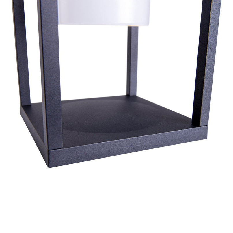 LED -camping/plintlamp H: 28 cm, voor buiten, plintlamp - metaal en plastic in het zwart, met geïntegreerde LED