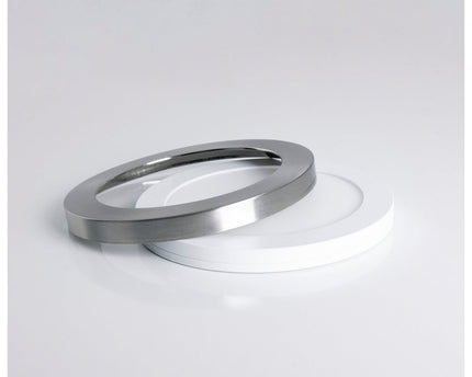 LED -plafondlamp "bonus", functie, metalen plafondlamp en plastic, ringen in chroom en wit kunnen worden gewijzigd, met stevig ingebouwde LED's, 22,5 cm diameter