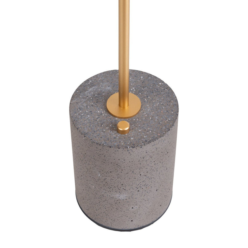 Batterijlamp "seta" zwart 30 cm hoog gemaakt van metaal en beton, met een stevig gebouwd -in LED