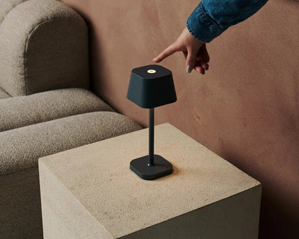 Ava Stone Gray - Oplaadbare tafellamp | Stijlvol, draadloos lamp en dimbaar