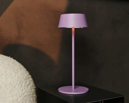 Hugo Violet Lila Oplaadbare tafellamp - Stijlvol, dimbare lamp & draadloos