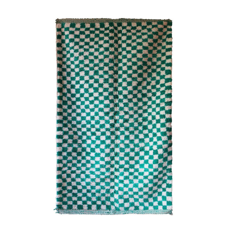 Berber geruit vloerkleed van zuivere wol 166 x 269 cm