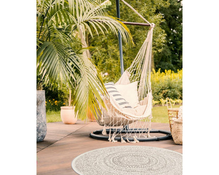TRIBAL rond vloerkleed voor binnen en buiten in etnische stijl