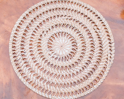 Placemat (set van 2, 4 of 6) ILUH 35 cm | Boho Tafelmat gemaakt van rotan