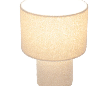 Tabellamp "Fluffy" met tekstbladen en voet in amandel, E27, ca. 31 cm hoog