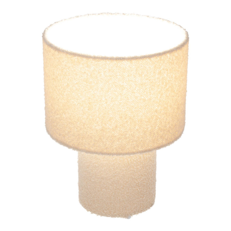 Tabellamp "Fluffy" met tekstbladen en voet in amandel, E27, ca. 31 cm hoog