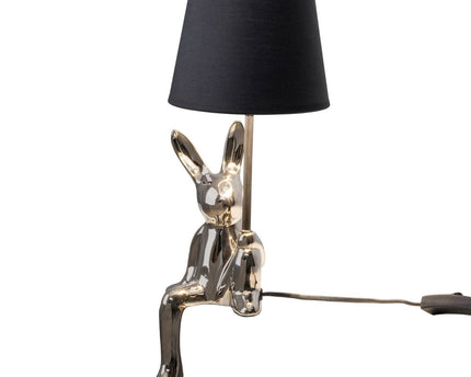Tafellamp "helge" Ø 18 cm, hoogte ca. 45 cm, gemaakt van keramiek in zwart en zilveren, zwarte tekstbladen