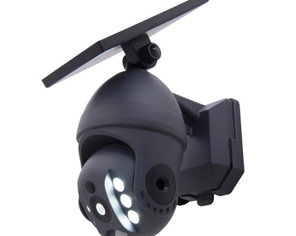 LED -zonne -buitenwandlamp "Moho" met bewegingsdetector en beveiligingscamera -vouw, wandlicht gemaakt van plastic in grijs, met geïntegreerde LED