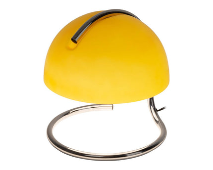 Tafellamp "Burano" geel, ca. 25 cm hoog, Ø 23,5 cm, gemaakt van chroom -gekleurd metaal en geel glas, E27.