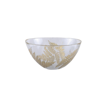 Transparant saladyier gouden blad