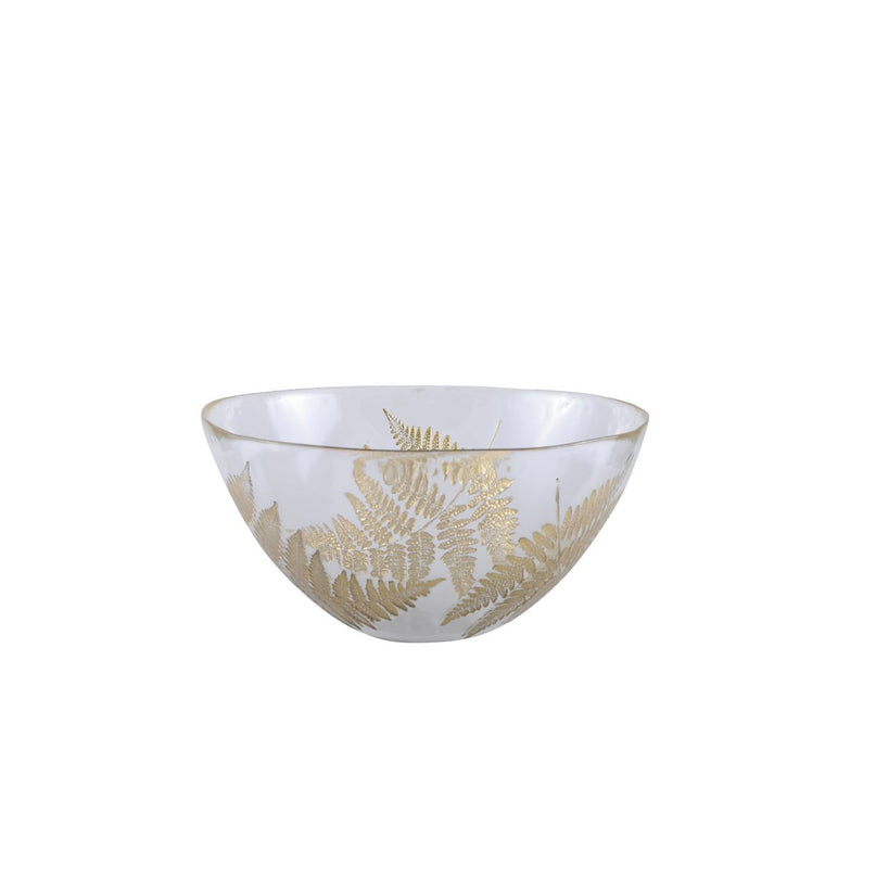 Transparant saladyier gouden blad