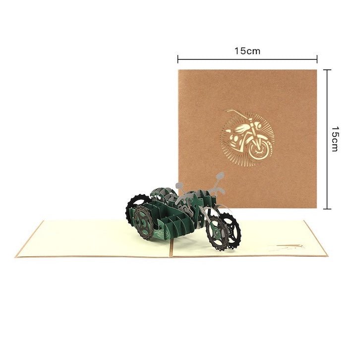 3D -kaart voor hem voor papa - Jeep en Motorbike Design