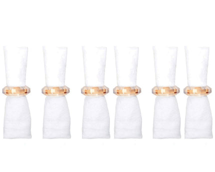 Set van 6 rondes van barnsteenkristalhanddoeken