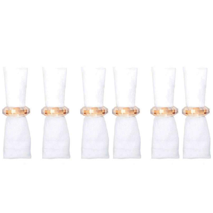 Set van 6 rondes van barnsteenkristalhanddoeken