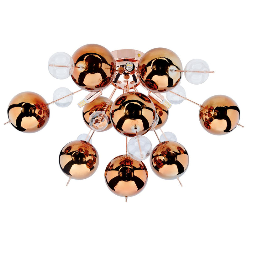 Plafondlicht "explosie" metaal en glas, G9 -versies, plafondlamp voor eetkamer, woonkamer, gang of kantoor, Ø57 cm