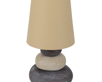 Keramische tafellamp "Stoney", tafellamp gemaakt van keramiek, natuur, met E14 -versie, tafellamp voor eetkamer, woonkamer, gang of kantoor, of als een bedlamp, 31 cm hoog