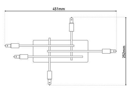 LED -plafondlamp "Ancona" met achtergrondverlichting gemaakt van metaal in zwart en messing, G9 -versies, lamp voor woonkamer, eetkamer, gang en kantoor, ca.