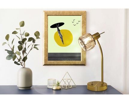 LED -tafellamp "Josefa", tafellamp gemaakt van goud en glas in goud, met E14 -aansluiting, voor eetkamer, woonkamer, gang of kantoor, voor woonkamer, eetkamer of als bedlamp, 34,5 x 17,5 cm