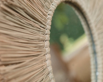 Wandspiegel van Zeegras Rond met 60 cm Diameter RIMBA
