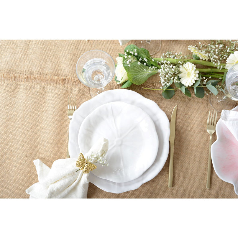 Witte dessertplaat in melamine 21x21x1.5 cm