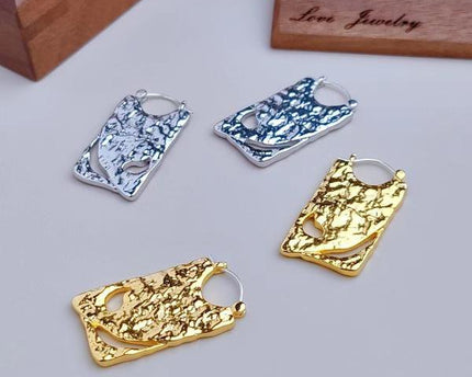 Unieke Board Drop Oorbellen - Goud en Zilver