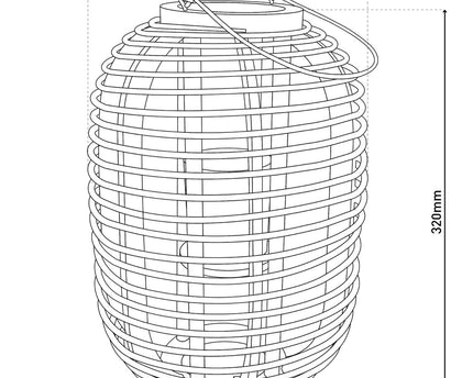 Decollicht "Korbinian" inclusief Solar Led Candle voor tuin en terras, zonnelamp gemaakt van bruin rotan, hoogte 32 cm