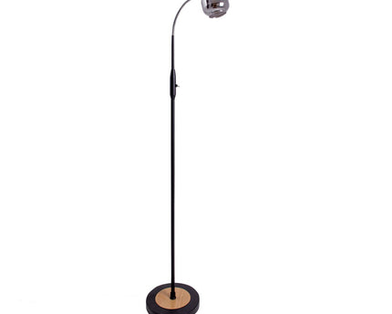 Glas-stand-lamp "Fumoso", vloerlamp gemaakt van metaal en glas in zwart, met E14-aansluiting, voor eetkamer, woonkamer, hal of kantoor, vloerlamp binnen, 150 cm hoog.