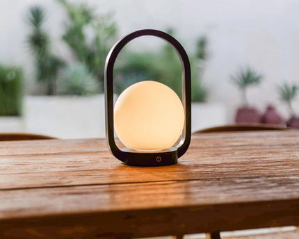 Skye Donkerbruine Houten Snoerloze Lamp | Oplaadbaar en dimbaar ontwerp