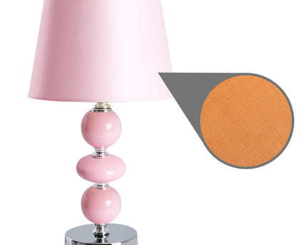 Keramische tafellamp "araga" 36 cm hoog, tafellamp gemaakt van metaal, keramiek, met tekstbladen, roze, met E14 -aansluiting, verlichting voor eetkamer, woonkamer, gang of kantoor,