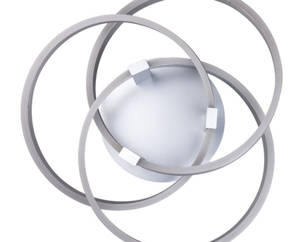 Smart Home LED plafondlicht "Divora" Ø 58 cm, plafondlamp gemaakt van metaal, aluminium geborsteld en wit plastic, met veel functies, stevig gebouwd -in LED's, verlichting voor woonkamer, eetkamerkantoor of gang