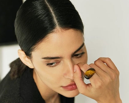 Minimalistische stoere look-ring-Tijgeroogsteen en witte jade