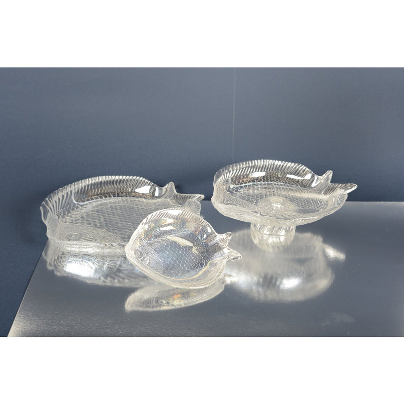 Glanzend glas visbeker 17,5x14,5 cm