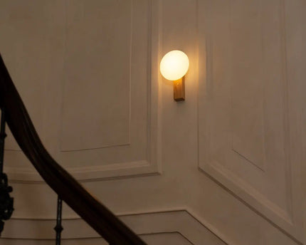 Matthew lichtbruin stijlvol houten draadloze wandlamp - oplaadbaar en dimpelbaar