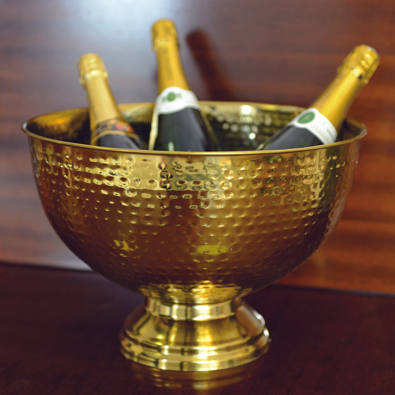 Grote champagne cup magnum gehamerd 30 cm