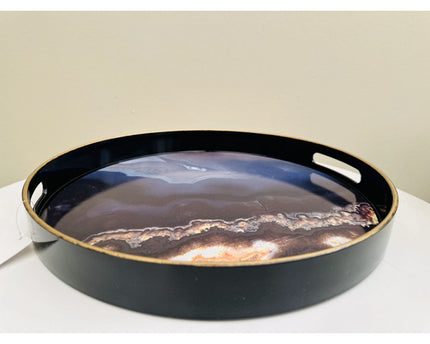 Combination: a tray, a marble candlestick, a marble vase with high-end silk fabric flowers