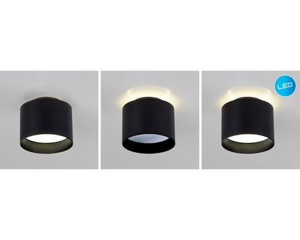 LED Spot "Trios" Ø 10 cm zwart, gemaakt van metaal en plastic met geïntegreerde LED's
