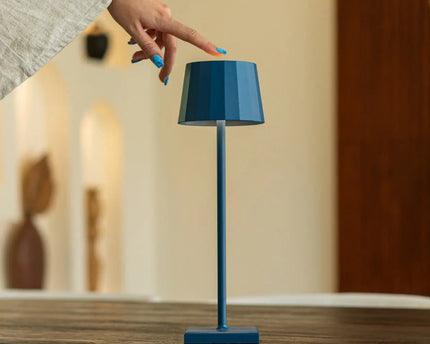 Wouter delftware blauw oplaadbare tafellamp-draadloos opladen, dimable, 120 uur batterijduur