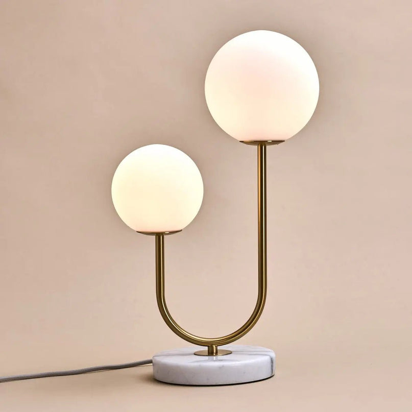 Giorgia Elegant Marble Lamp - Elegante tafellamp met matglazen lampen