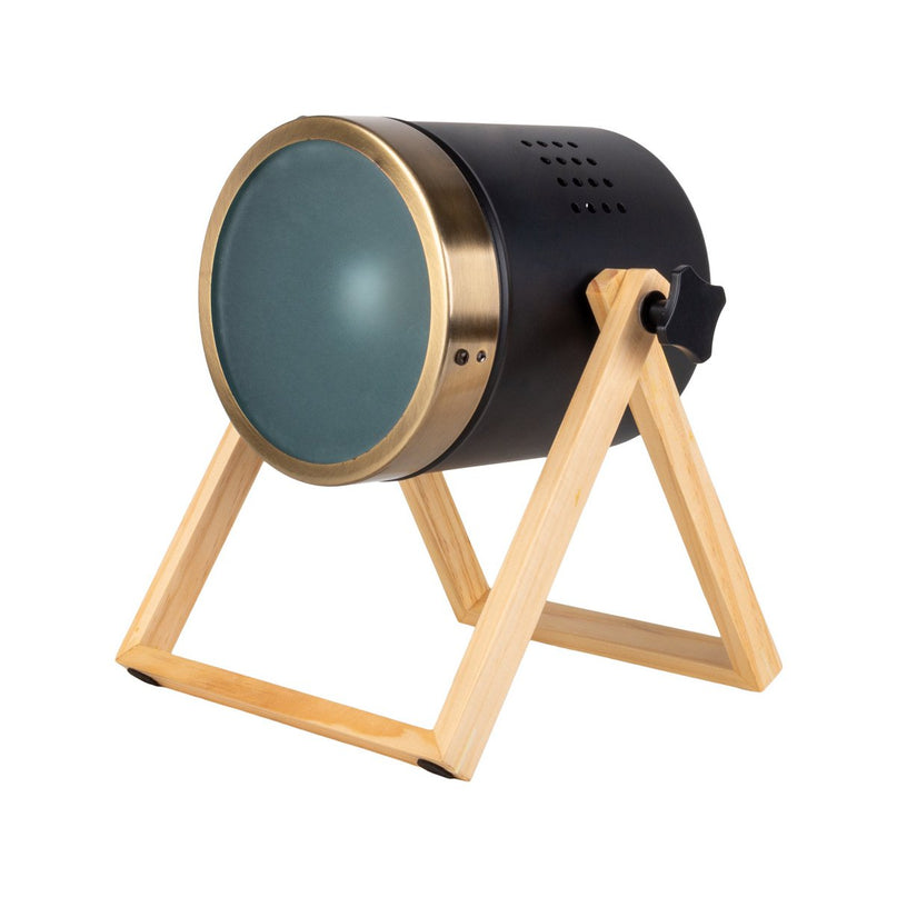 Tafellamp "Tim" gemaakt van zwart metaal en verzadigd plastic, met E27 -aansluiting, tafellamp voor binnen, 28 cm hoog