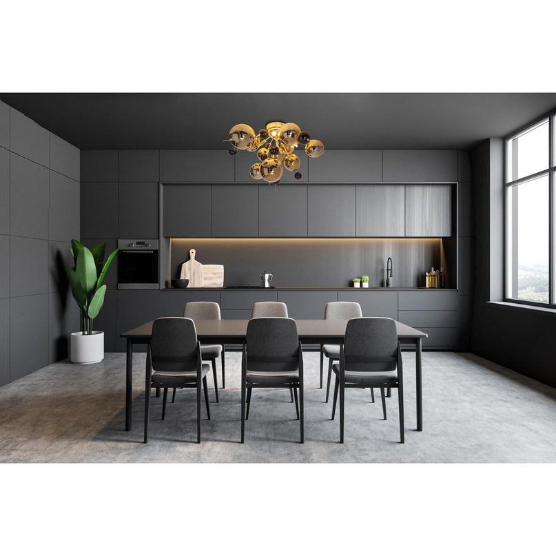 Plafondlamp "explosie" goud gemaakt van metaal en glas, G9 -versies, plafondlamp voor eetkamer, woonkamer, gang of kantoor, Ø57 cm