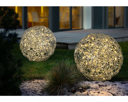 LED Outer Ball "Mistle" Ø 50 cm, voor buiten, vloerlamp - metaal - aluminium - met geïntegreerde LED - Decoratie buiten