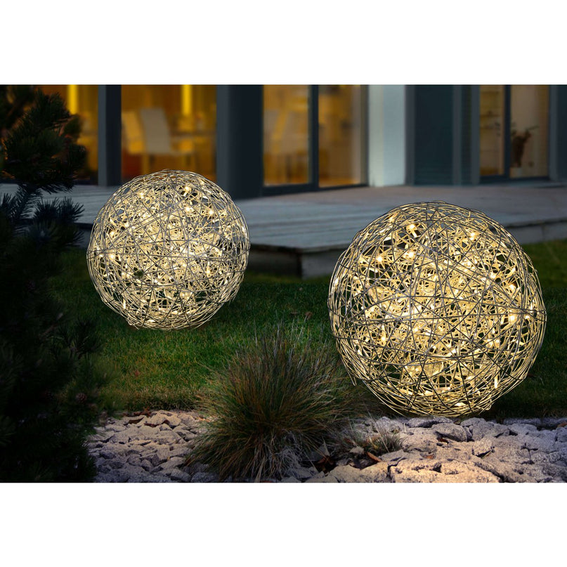LED Outer Ball "Mistle" Ø 50 cm, voor buiten, vloerlamp - metaal - aluminium - met geïntegreerde LED - Decoratie buiten