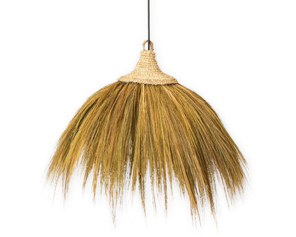 Grote lampenkap van zeegras – natuurlijke hanglamp met franjes – Boho hanglamp – handgemaakte tropische hanglamp MAWANA (Ø 53 cm)