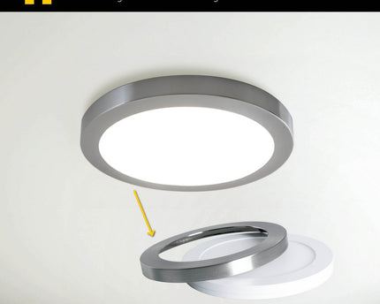 LED -plafondlamp "bonus", functie, metalen plafondlamp en plastic, ringen in chroom en wit kunnen worden gewijzigd, met stevig ingebouwde LED's, 22,5 cm diameter