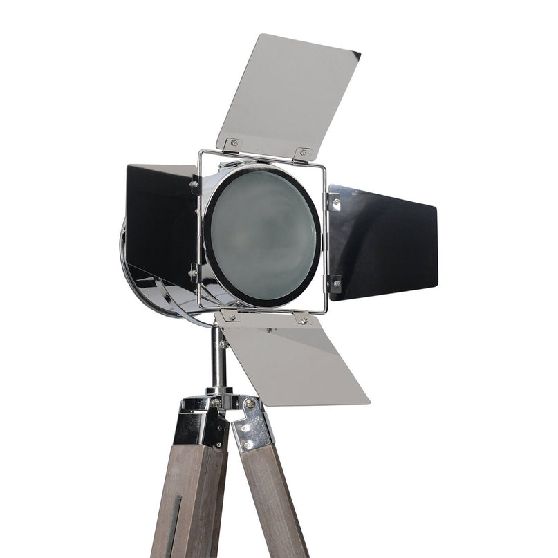 Staande lamp driekbende "Holly" gemaakt van donkere natuur met een E27-versie, 100-140 cm hoog, lamp voor woonkamer, eetkamer of kantoor