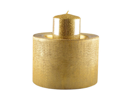 Gold Metal Candle Holder 16.5x16.5x11.5cm